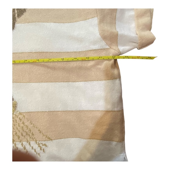 St. John Collection short sleeve striped sweater. Sz L - Picture 9 of 16